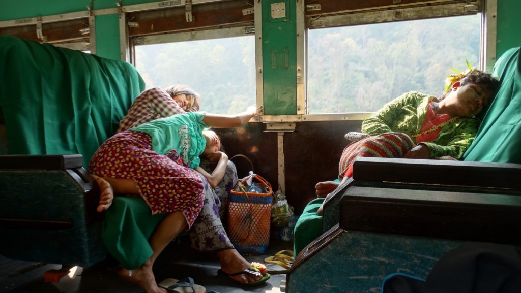 Passengers on the train From Mandalay to Naba